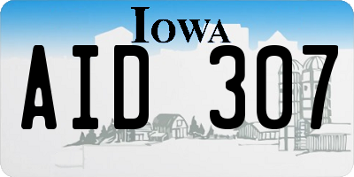 IA license plate AID307