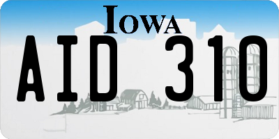 IA license plate AID310
