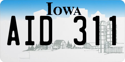 IA license plate AID311