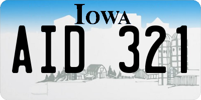 IA license plate AID321