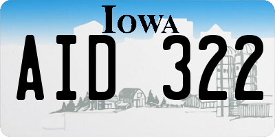 IA license plate AID322