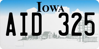 IA license plate AID325