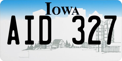 IA license plate AID327