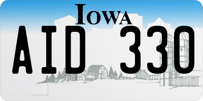 IA license plate AID330