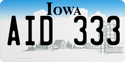 IA license plate AID333
