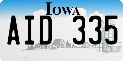 IA license plate AID335