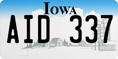 IA license plate AID337
