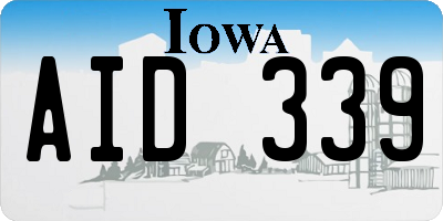 IA license plate AID339