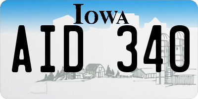 IA license plate AID340