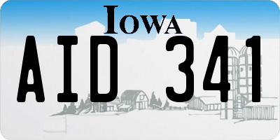 IA license plate AID341