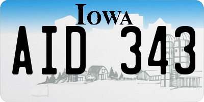 IA license plate AID343