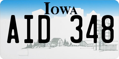 IA license plate AID348