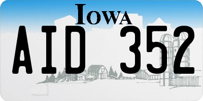 IA license plate AID352