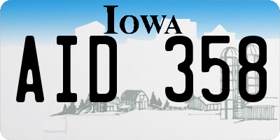 IA license plate AID358