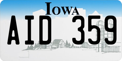 IA license plate AID359