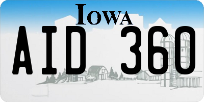 IA license plate AID360