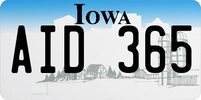 IA license plate AID365