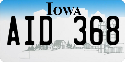 IA license plate AID368