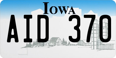 IA license plate AID370