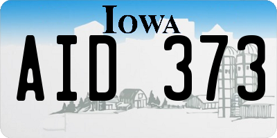 IA license plate AID373
