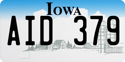 IA license plate AID379