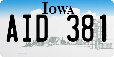 IA license plate AID381