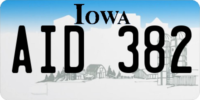 IA license plate AID382