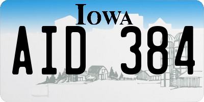 IA license plate AID384
