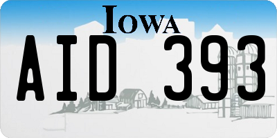 IA license plate AID393