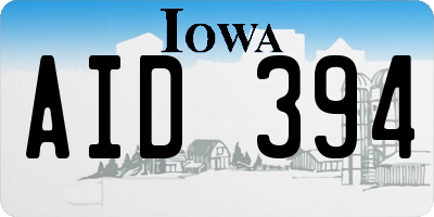 IA license plate AID394