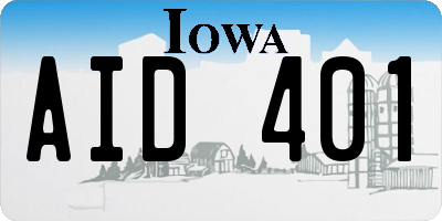 IA license plate AID401
