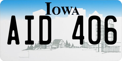 IA license plate AID406