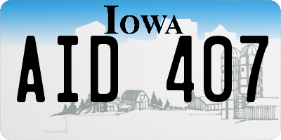 IA license plate AID407