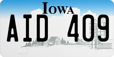 IA license plate AID409