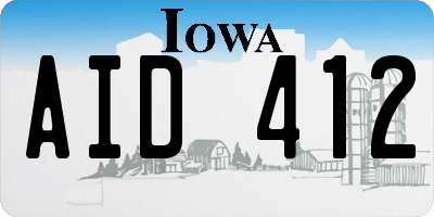 IA license plate AID412