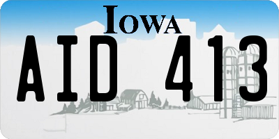 IA license plate AID413