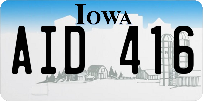 IA license plate AID416