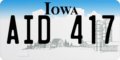 IA license plate AID417