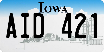 IA license plate AID421