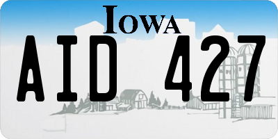 IA license plate AID427