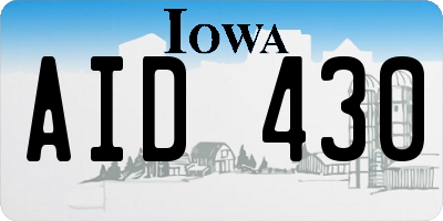 IA license plate AID430