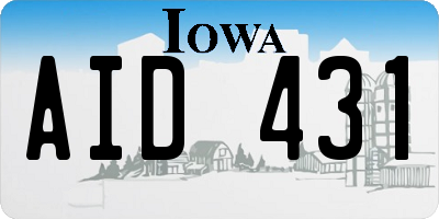 IA license plate AID431