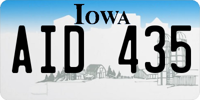 IA license plate AID435