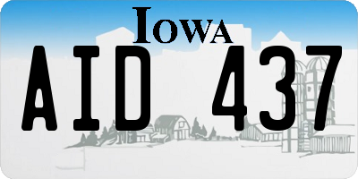 IA license plate AID437
