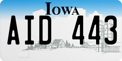 IA license plate AID443