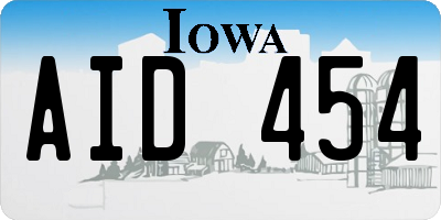 IA license plate AID454