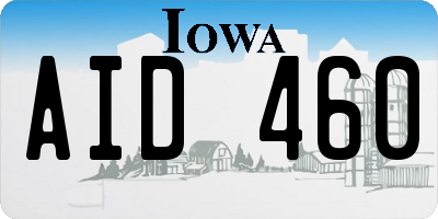 IA license plate AID460