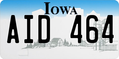 IA license plate AID464