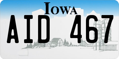 IA license plate AID467