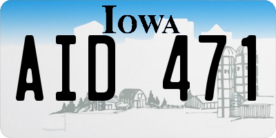 IA license plate AID471